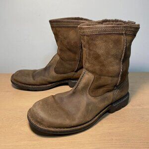 UGG Brown Leather Winter Boots Mens 10